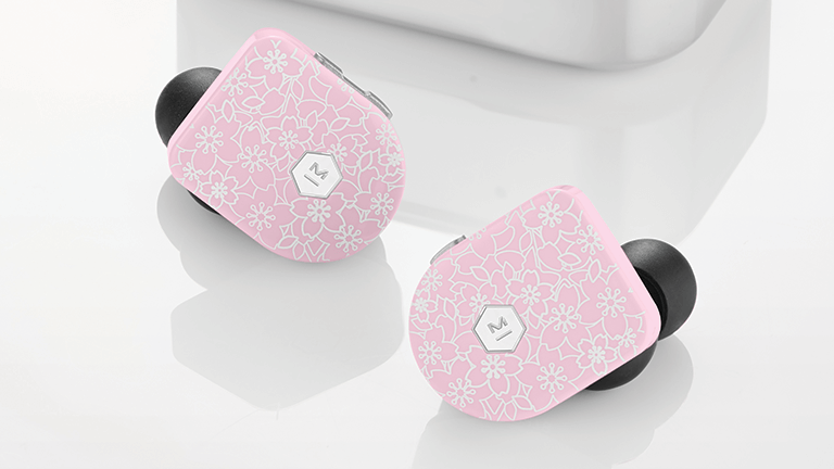 Master and Dynamic launches the MW07 True Wireless Earphones Cherry Blossom print.