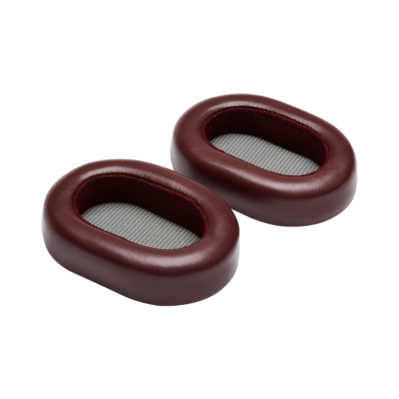 Two burgundy leather MW60 ear pads with mesh centers, placed side by side | gallery RP60BDYV2