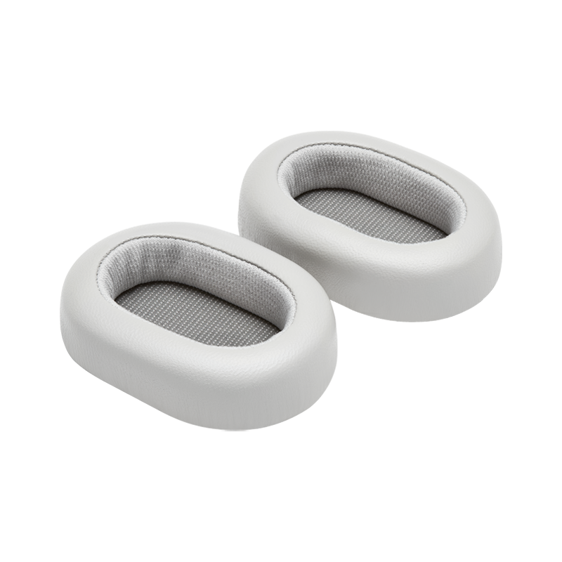 Two white grey leather MW60 ear pads with mesh centers, placed side by side | gallery RP60WHTV2