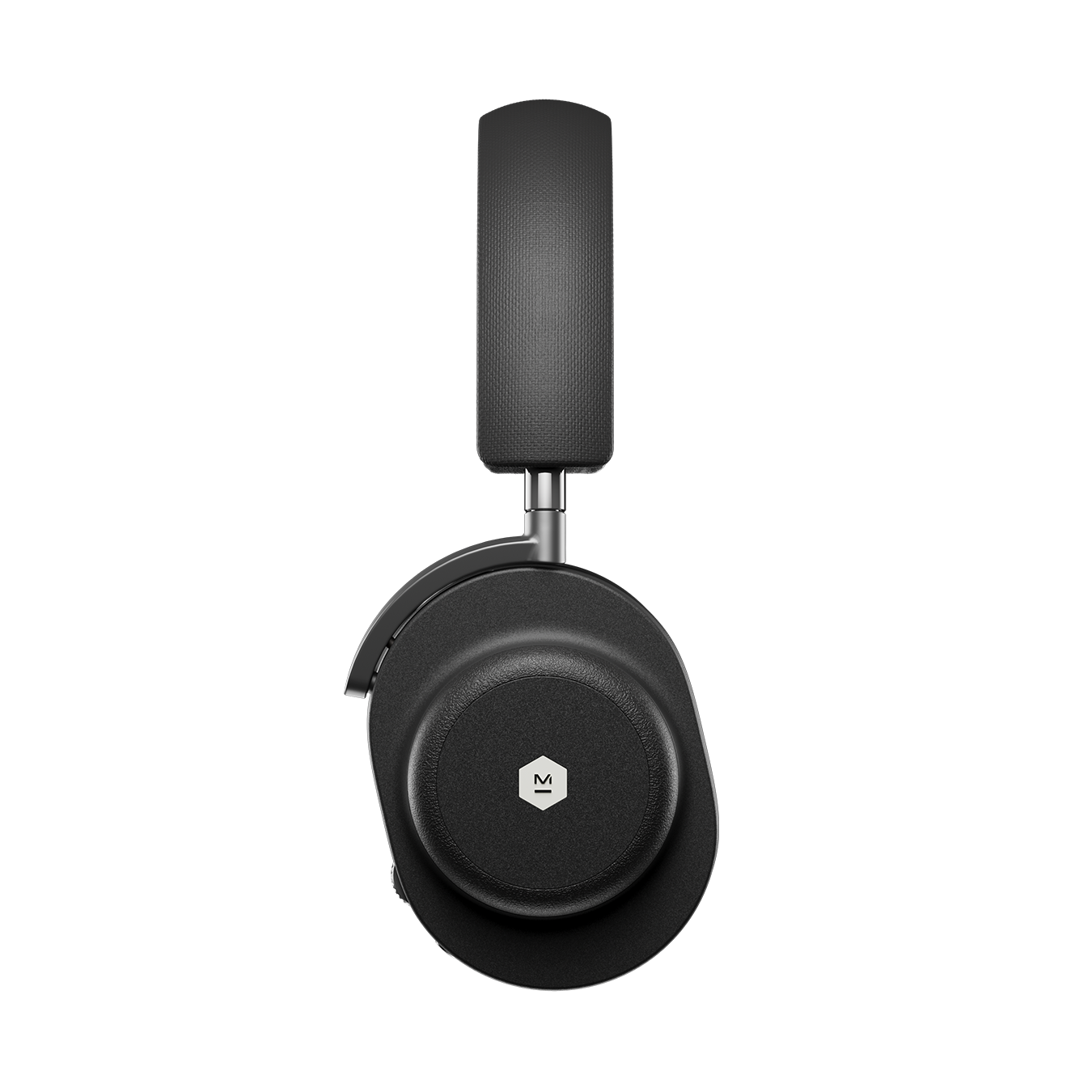 Side view of onyx black MG20 Wireless Gaming Headphones showing headband and magnesium ear cup | gallery MG20B1