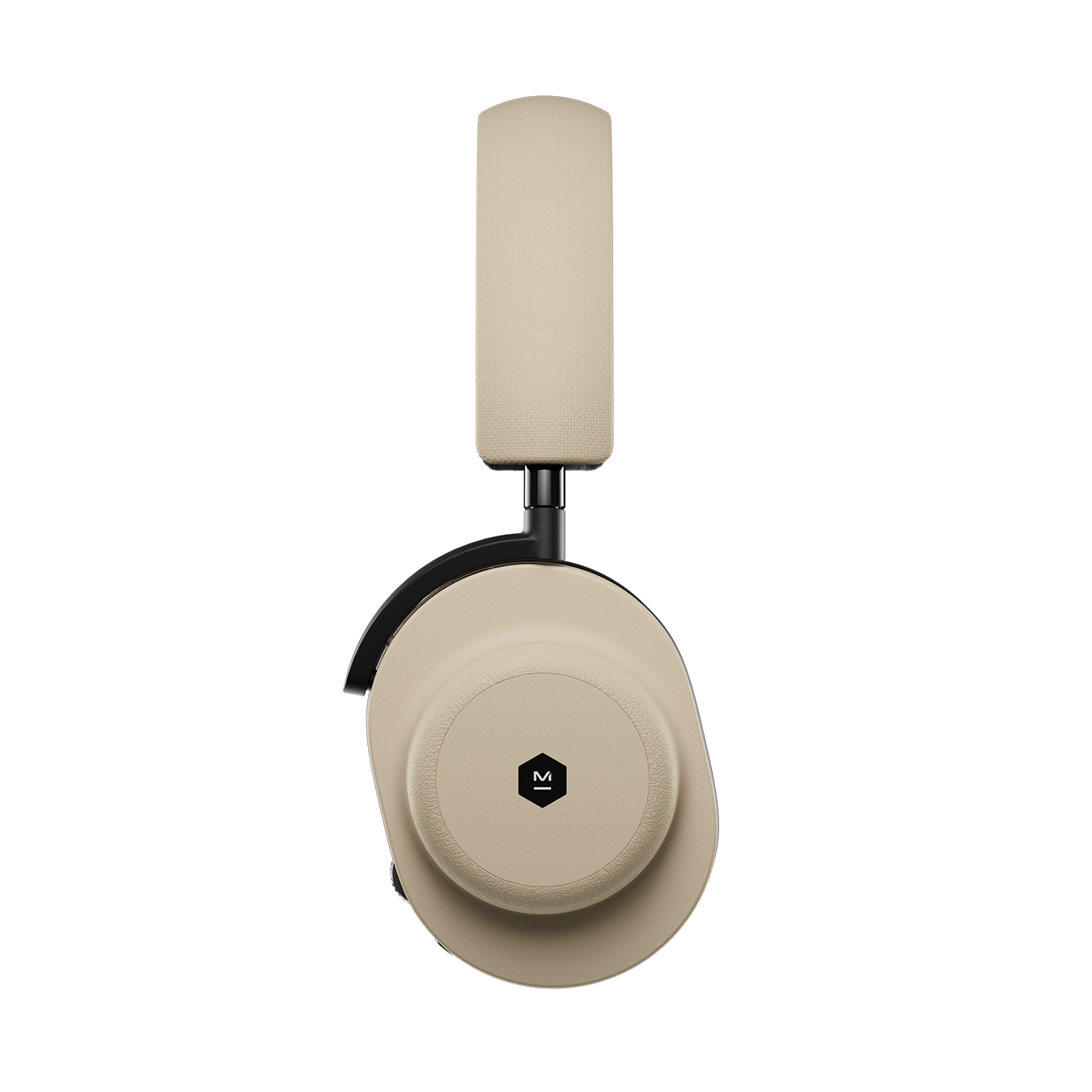 Side view of sand dune and black MG20 Wireless Gaming Headphones showing headband and magnesium ear cup | gallery MG20SD10