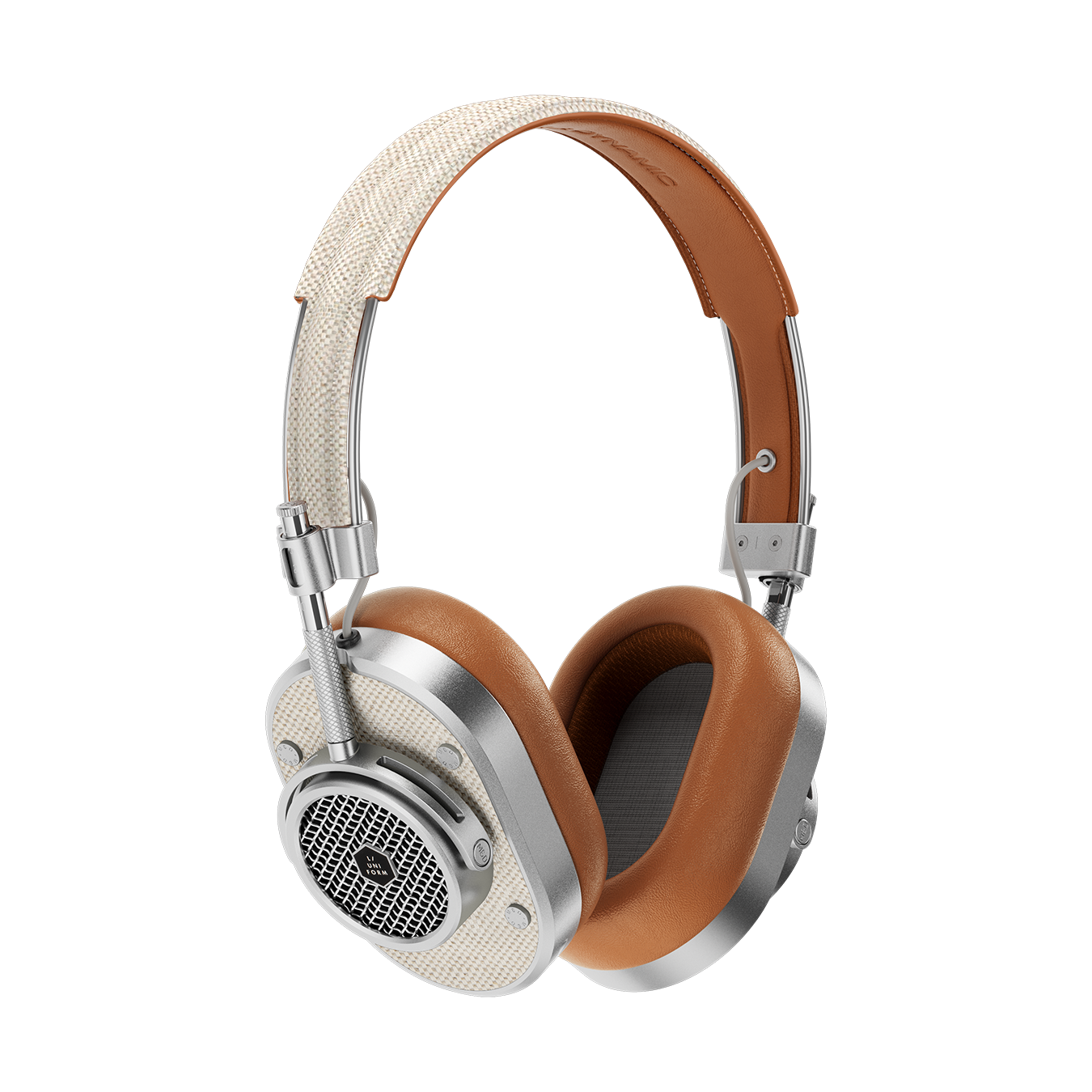 Floating silver and beige L/UNIFORM MH40 Wireless Headphones | gallery MH40W2-LU1
