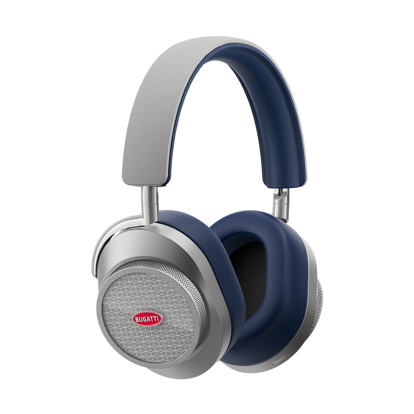 Floating silver and navy BUGATTI MW75 Active Noise-Cancelling Wireless Headphones | gallery MW75BGT3