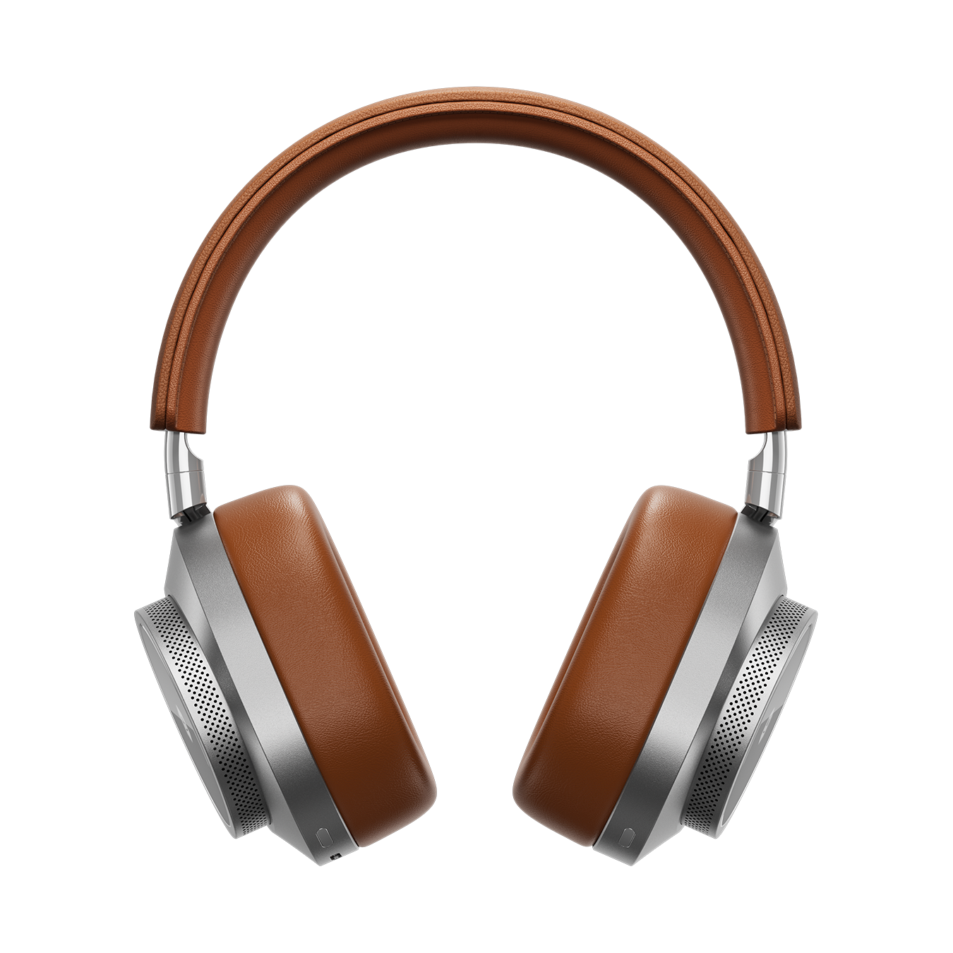 Front view of silver and brown MW75 Active Noise-Cancelling Headphones showing ear pads and headband | gallery MW75S2