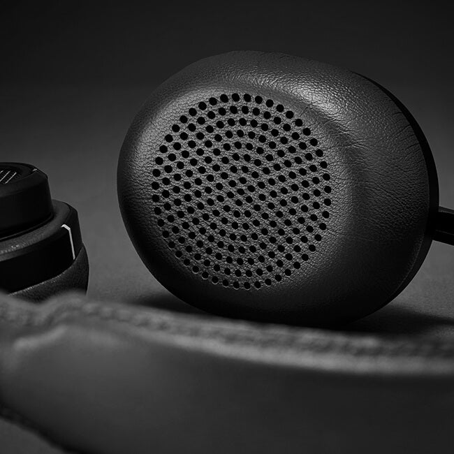 Lifestyle image of black MW50+ On-Ear Ear Pads