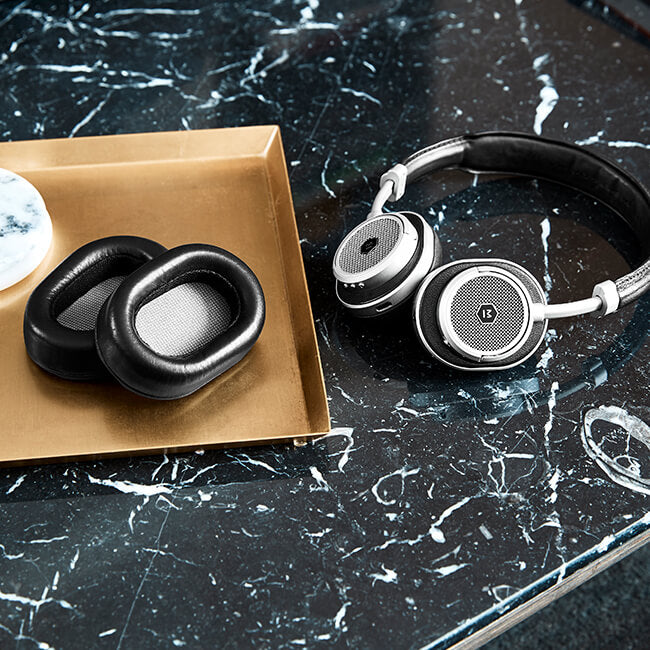 Lifestyle image of MW50+ Headphones and MW50+ Over-Ear Ear Pads