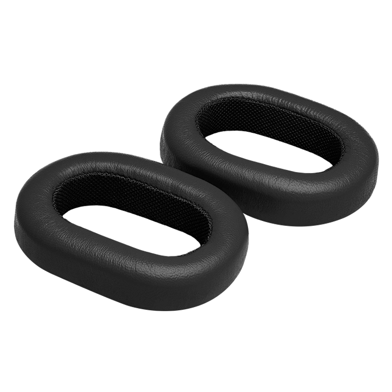 Two black leather MW75 Neuro Ear Pads placed side by side | gallery RP03001BLK