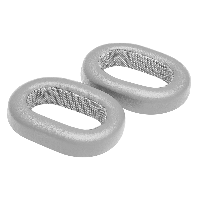 Two grey leather MW75 ear pads placed side by side | gallery RP03001GRY