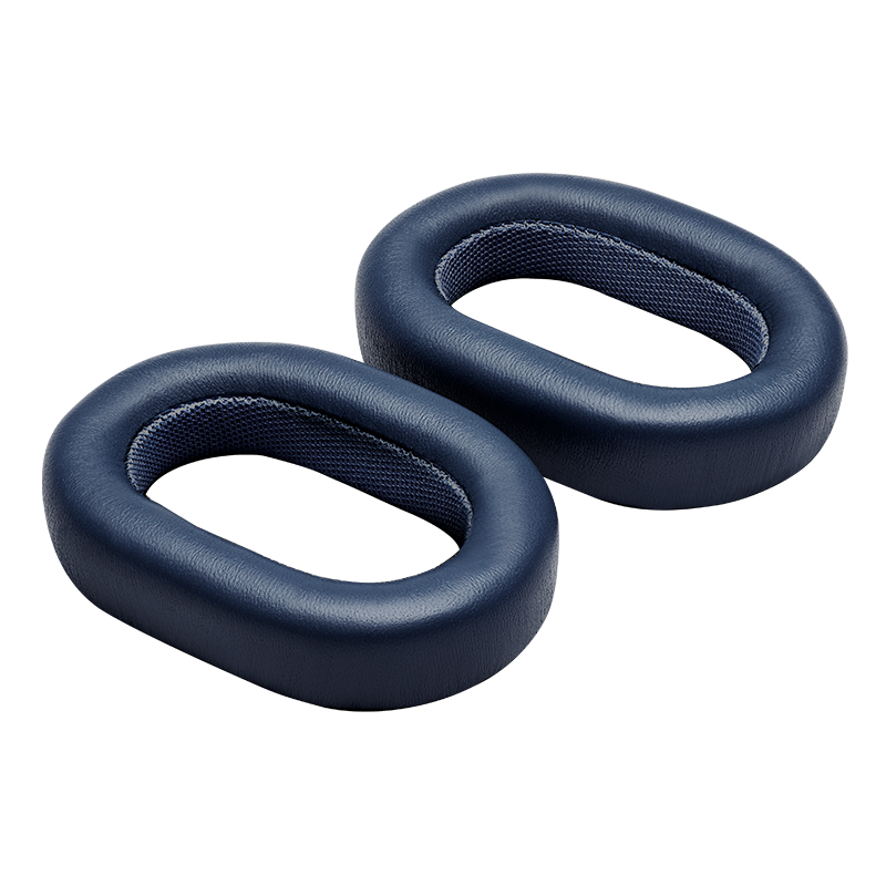 Two navy leather MW75 ear pads placed side by side | gallery RP03001NVY