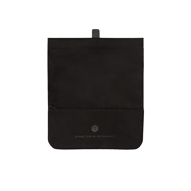 Black canvas storage pouch for headphones with zipper compartment | gallery RPMG20POUCH-BLK