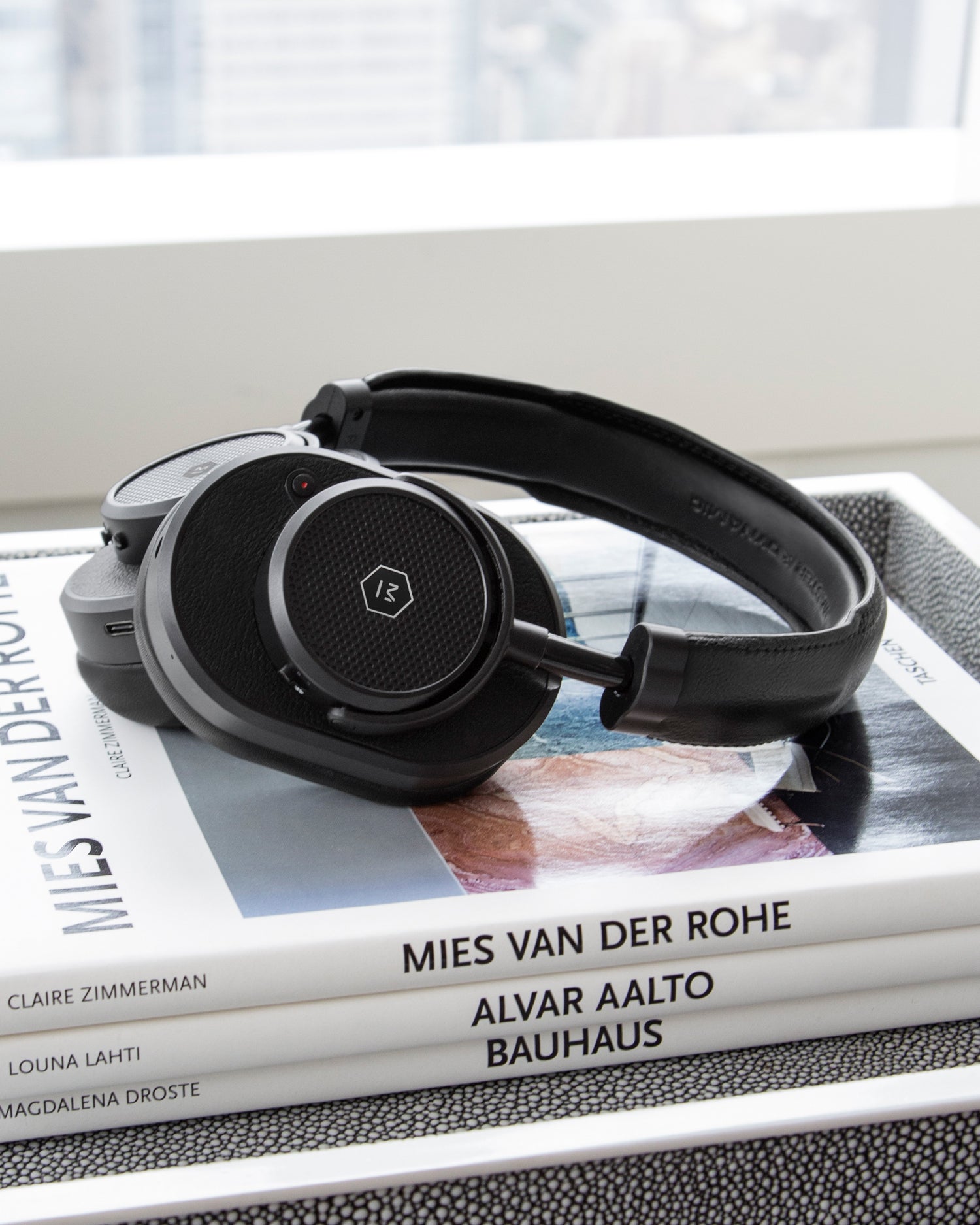 Introducing MW65 Active Noise-Cancelling Headphones In Black Metal/Black Leather