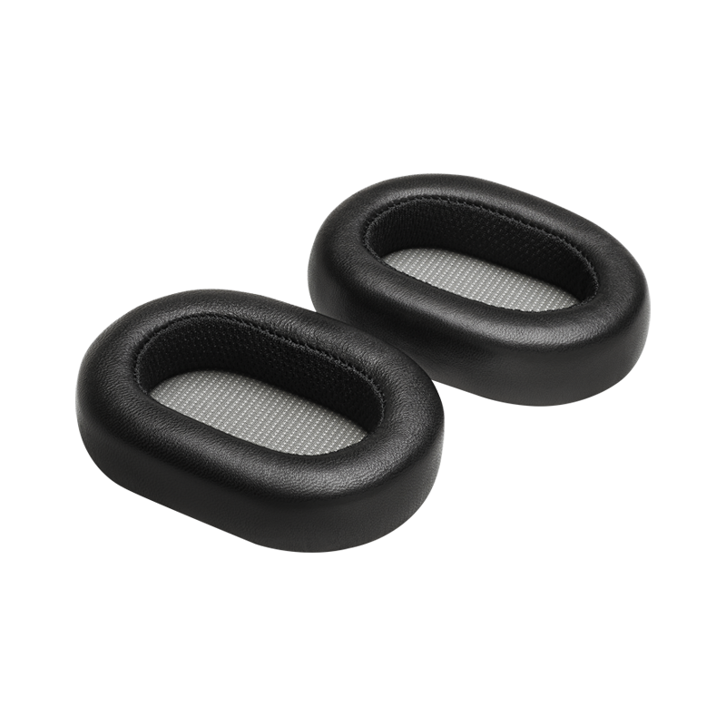 Two black leather MH40 Wireless ear pads placed side by side | gallery RP-MH40WEARPADS-BLK