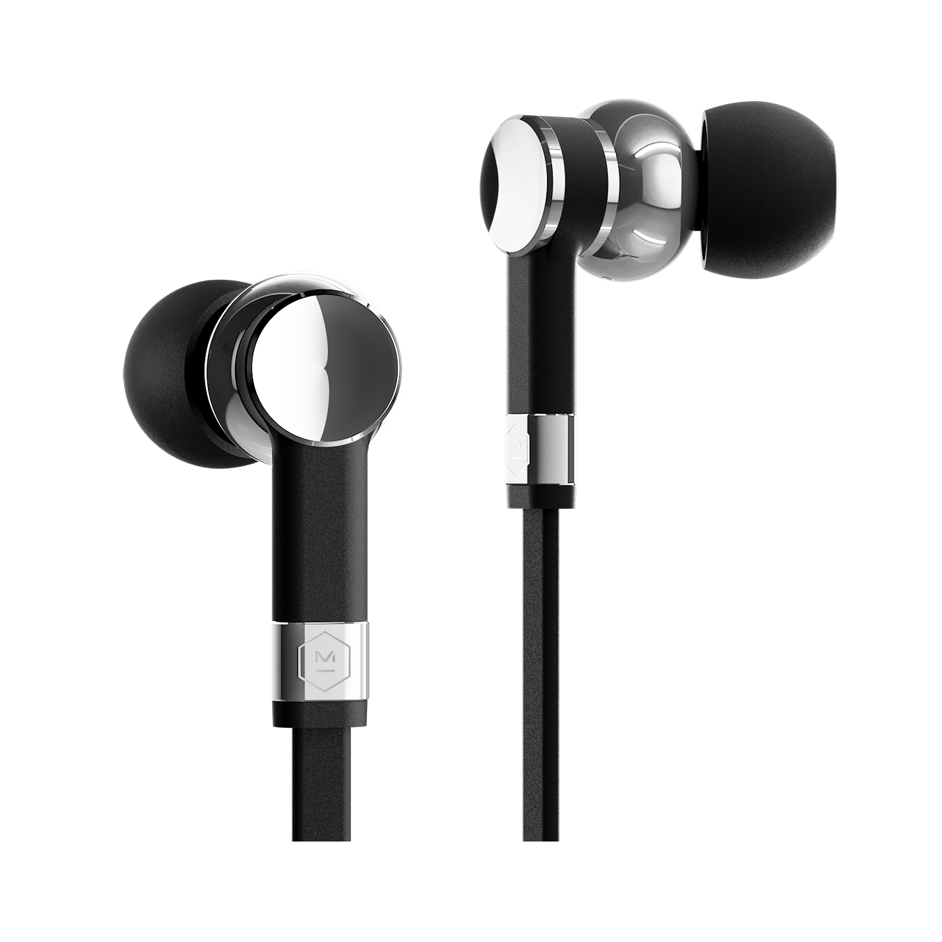 Wired palladium and black ME05 Earphones against a white background | gallery ME05PD-MK2