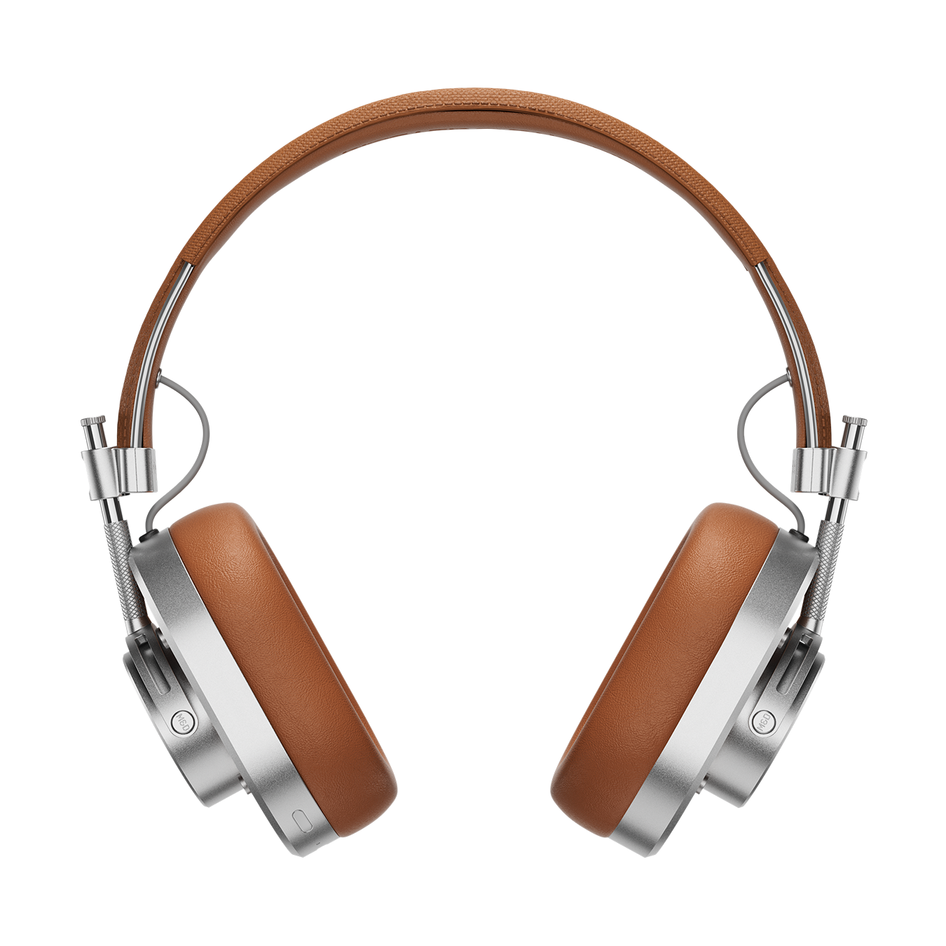 Front view of silver and brown MH40 Wireless Headphones showing ear pads and headband | gallery MH40S2-W2