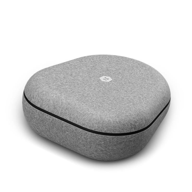 Grey hard shell felted carrying case laying flat on a white background  | gallery RP02001GRY
