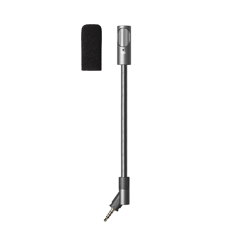 Gunmetal boom microphone beside black microphone cover | gallery RPMG20BMS